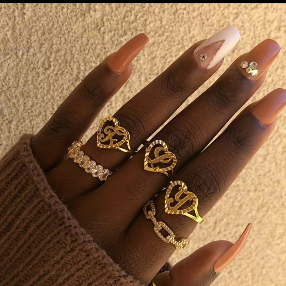 18k initial rings - Picture 2 of 4